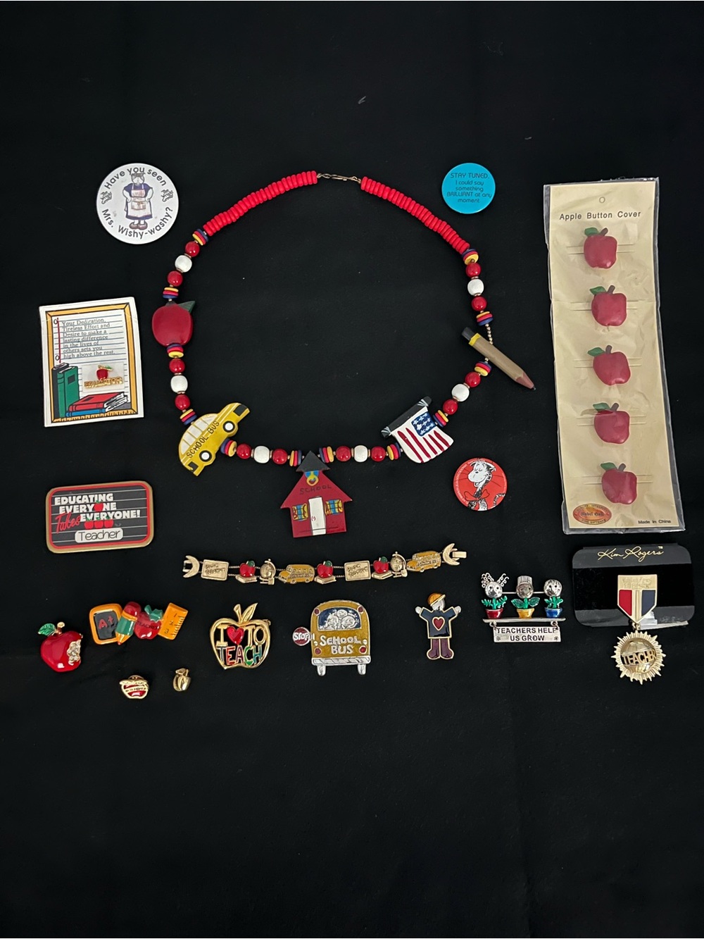 Set of 17 School Themed Pieces of Jewelry